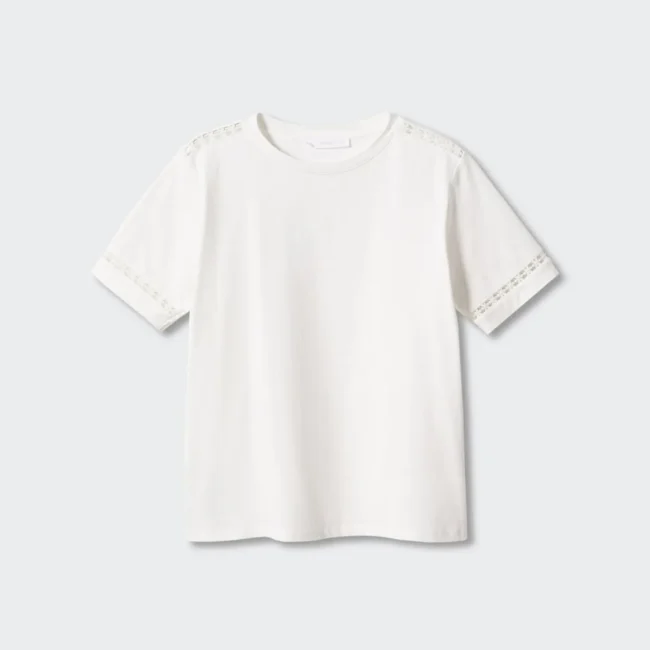 Embroidered White Cotton T-Shirt - 图片 5